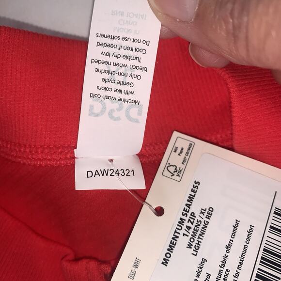 NWT DSG Momentum Seamless 1/4 Zip Pullover Lightning Red Women’s Size XL - Picture 12 of 14